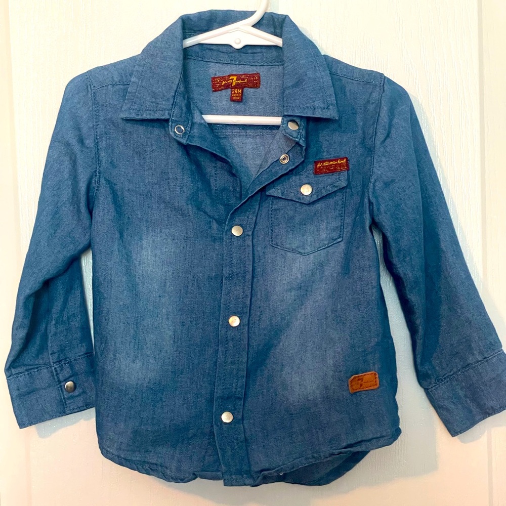 7 For All Mankind Boys Button Down Long Sleeve Size 24M